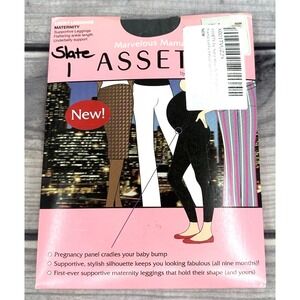 ASSETS BY SPANX MARVELOUS MAMA LUCKY LEGGINGS Size 1 Maternity SLATE GREY